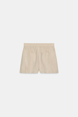 BERMUDA CON LINO CINTURA EL?STICA / Beige claro - Zara фото 4