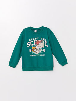 Bisiklet Yaka Uzun Kollu Erkek Bebek Sweatshirt