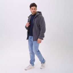 RODOS Толстовка на молнии мужская флис М-322 Черный  фото 28