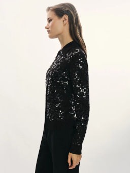 Приталенный кардиган с пайетками из вискозы / Zarina