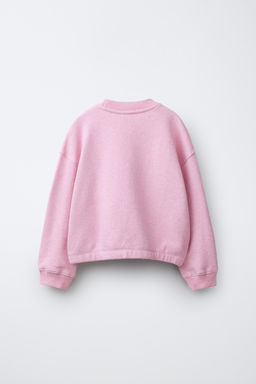 CONJUNTO SUDADERA Y BERMUDA TEXTO / Rosa vigor? - Zara фото 4