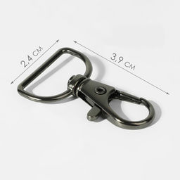 Цена за 2 шт. Карабин металлический, 39 × 24 мм / 20 × 1,5 мм, 6 шт, цвет чёрный никель