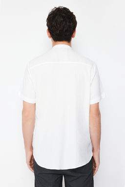 Ekru Regular Fit Yar?m Patl? Orme Rahat Gomlek TMNSS24GO00036