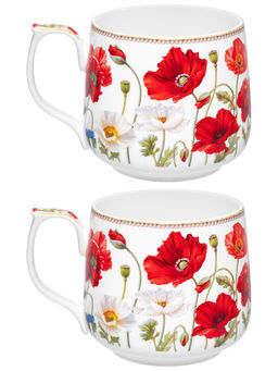 Набор кружек 2 пр. 500 мл 13,5*10*9 см Маки фарфор NEW BONE CHINA - Elan gallery фото 7