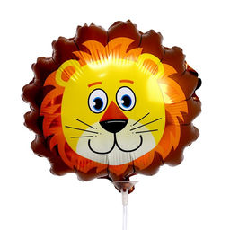 Цена за 5 шт. Воздушный шар фольгированный 16" «Голова льва», фигура, для палочки