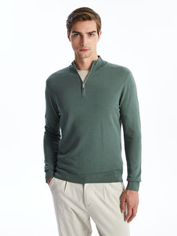 Dik Yaka Uzun Kollu Erkek Triko Kazak