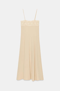 VESTIDO MIDI TIRANTES COMBINADO / Crudo - Zara фото 9