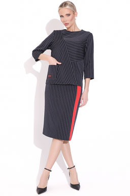 Костюм Элегантная леди (полоска/черника)