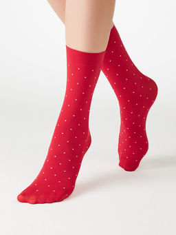 calz. MICRO POIS 70 Носки (точка) - Rosso Mosto