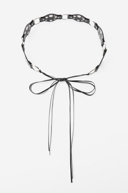 DIAMOND CONTRAST LEATHER BELT - Zara фото 6