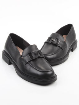 03-DEB57-1 BLACK Лоферы женские (натуральная кожа)