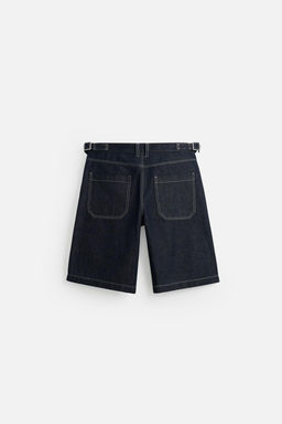 BELTED BAGGY FIT DENIM BERMUDA SHORTS - Zara фото 8