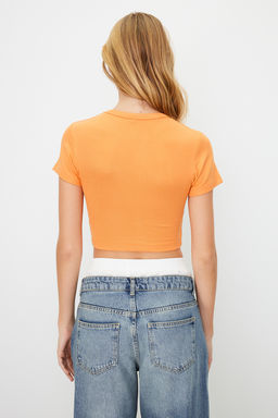 Trendyolmilla Premium Siyah-Ekru 2li Paket Crop Viskoz/Yumusak Kumas Esnek Orme Bluz TWOSS23BZ00108  фото 64
