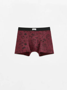 DIWARI BASIC MSH 700 Трусы мужские (в пакете) dark bordo print