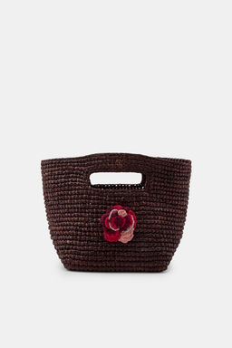 MINI BOLSO RAFIA FLOR CROCHET / Marr?n - Zara фото 3