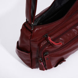 Сумка-мешок на молнии, цвет тёмно-красный - Simaland фото 6