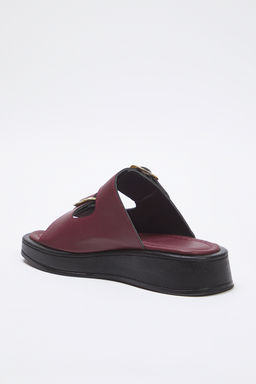 Trendyol Shoes Siyah Cift Bantl? Toka Detayl? Kal?n Taban Kad?n Terlik TAKSS25TE00044 - Trendyolmilla фото 4