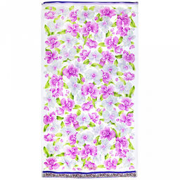 "Япония-2030" Полотенце махровое 100х150см, плотность 300гр/м2, 100% хлопок, "Орхидея светлая", белый, Bolangde (Китай)