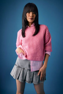 Coool Oversize Genis Kal?p Bisiklet Yaka Triko Kazak