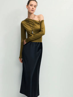 Атласная юбка миди ZR2604013505-50 / Zarina  фото 2