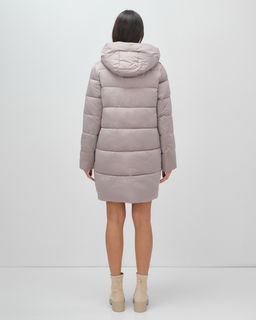 Куртка зимняя женская классическая с капюшоном светло-коричневого цвета 7671SK - Visdeer фото 5