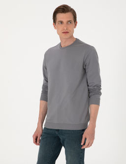 Gri 2 _plik Regular Fit Bisiklet Yaka Basic Sweatshirt - Pierre cardin фото 3