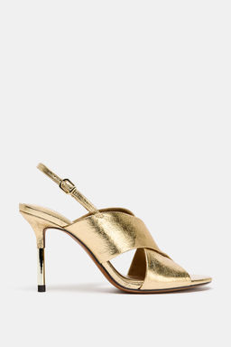 LAMINATED EFFECT HEELED SANDALS - Zara фото 3