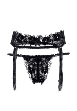Комплект Erolanta Tatyana: пояс для чулок и стринги, черный (42-44)  фото 8