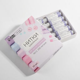 Цена за 10 шт. Нитки 40/2, 200 м, светло-сиреневые №189