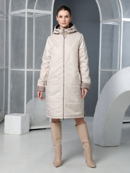 25108 Плащ утепл. бежевый - Dizzyway фото 3