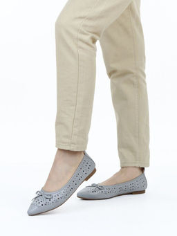 06-7388-66V GRAY Туфли летние женские "Лодочки" (натуральная кожа)