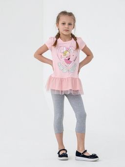 CRB wear/CSKG 90089-27-311 Комплект для девочки (платье модель "туника", бриджи),розовый/Ex.Cherubino