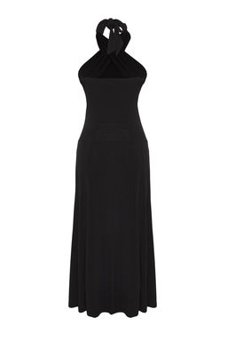 TRENDYOLMILLA Limited Edition Siyah Cut Out Detayl? Midi Esnek Orme Elbise TWOSS25EL00481  фото 4