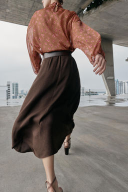 BELTED MIDI SKIRT - Zara фото 14