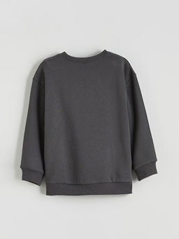 Bask?l? Erkek ?ocuk Sweatshirt
