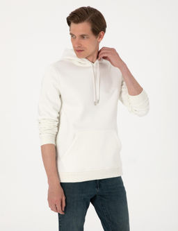 Beyaz 2 _plik Regular Fit __i Polarl_ Kap__onlu Basic Sweatshirt - Pierre cardin фото 3