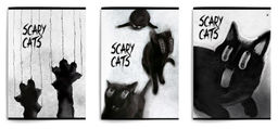 Тетрадь 80 л. А4 кл. скреп. LOREX SCARY CAT офс. мел. карт., мат.лам., эмбоссинг, запечатка форзаца