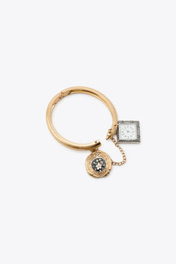 PACK OF 2 COMBINED BRACELETS WITH CLOCK AND BELL CHARMS