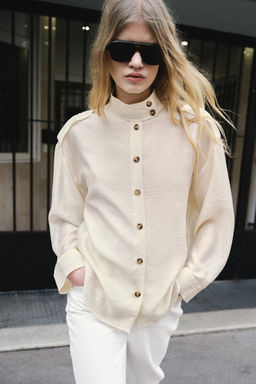 FLOWING HIGH NECK SHIRT - Zara фото 10