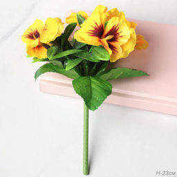 Цветок искусственный ЖЕЛТЫЙ Фиалка 23 см / W01316-16 /уп 12/300/600/ 738969