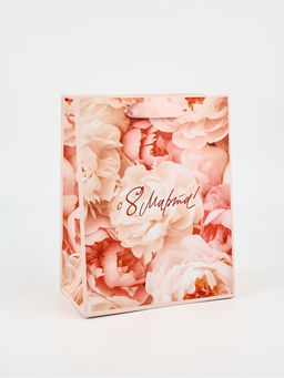 Цена за 2 шт. Пакет подарочный ламинированный 8 марта, MS 18?23?10 см