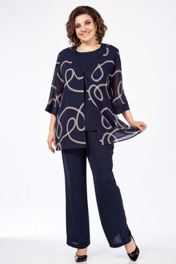 Костюм Элль стиль 2284 темно-синий  фото 4