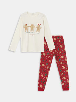 Bisiklet Yaka Y?lba?? Temal? K?z ?ocuk Pijama Tak?m?