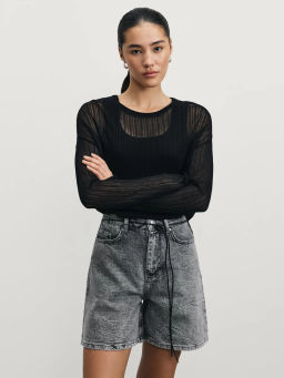 Джинсовые шорты А-силуэта / Zarina