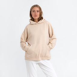Худи женское MINAKU: Casual collection цвет бежевый, р-р 50