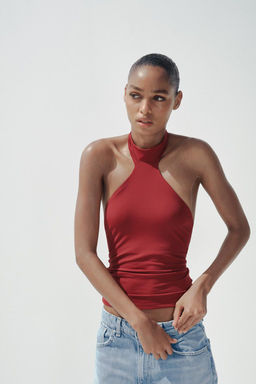 POLYAMIDE HALTER TOP - Zara фото 29