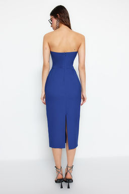 TRENDYOLMILLA Siyah Vucuda Oturan Astarl? Parlak Tasl? Dokuma S?k Abiye Elbise TPRSS23EL00476 фото 16