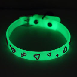 Ошейник, светящийся в темноте, Нежные сердца (люминесцентный), 30 х 1 см, ОШ 19-26 см, микс - Пижон фото 5