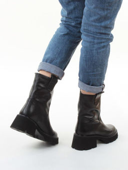 01-E94B-240A BLACK Ботинки демисезонные женские (натуральная кожа, байка) - Фабричный китай фото 17