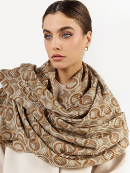 Большой, мягкий, тонкий и очень нежный двусторонний палантин с рисунком - Tantino фото 9